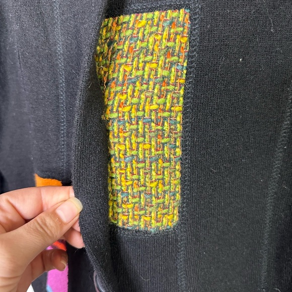 Bets by Canvasbacks Jacket Wool Blend Black Artsy Patchwork Buttoned Jacket Med - Picture 6 of 8